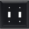 Franklin Brass 64217 Architectural Double Toggle Switch Wall Plate / Switch Plate / Cover, Flat Black, Packaging May Vary