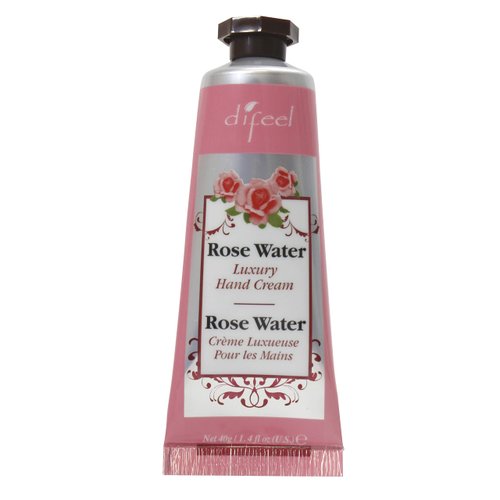 Difeel Invigorating Hand Cream- Rosewater with Pure Natural Oil and Vitamin E 1.4 ounce (2-Pack)