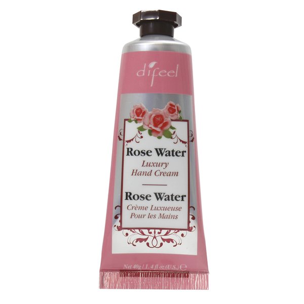 Difeel Invigorating Hand Cream- Rosewater with Pure Natural Oil and Vitamin E 1.4 ounce (2-Pack)