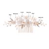 Soulshow New Soft Material Polymer Clay White Flower Wedding Hair Accessories Handmade Pearl Gold Wedding Hair Comb Bridal Hair Accessories