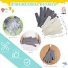 4 Pack Exfoliating Shower Bath Gloves Back Scrubber Set, 2 Exfoliating Body Scrubber Nylon Back Washer, 2 Pairs Scrub Gloves for Women Men Children Skin Stretchable Pull Strap Washcloth (Gray, Beige)