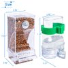 Hamiledyi No Mess Bird Feeders Automatic Parrot Feeder Drinker Acrylic Seed Food Container Parakeet Water Dispenser Cage Accessories for Lovebirds Budgies Canary Finch