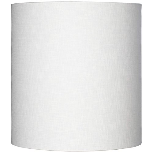 White Tall Linen Medium Drum Lamp Shade 14" Top x 14" Bottom x 15" High (Spider) Fully Assembled Replacement with Harp and Finial for Table Lamps - Springcrest