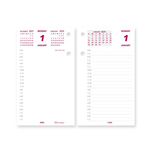 Brownline 2024 Daily Desk Calendar Refill, 12 Months, January to December, 6" x 3.5" (C2R-24)