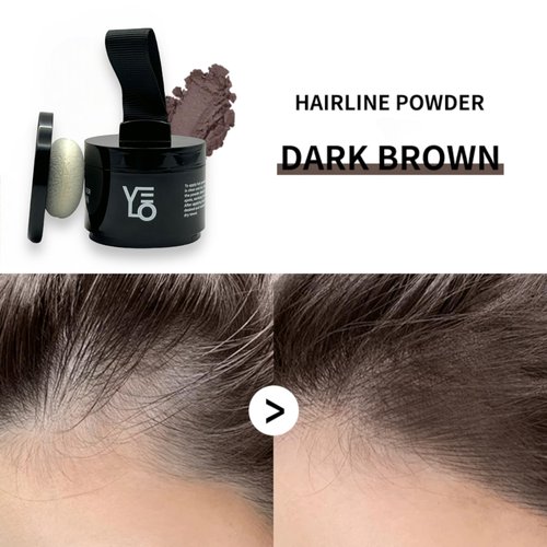 VELO Hairline Powder: Instantly Conceals Thinning Hair, Root Touch-Up for Gray Coverage, Stain-Proof Hair Fibers for Women & Men (DARK BROWN)