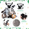RoundFunny 5 Pcs Lemur Stuffed Animal Set Mommy Lemur Plush with 4 Cute Babies in Her Tummy Soft Cuddly Lemur Plushie Lemur Plush Toys for Boys Girls Birthday Gifts Baby Shower Woodland Party Decor