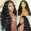 Brazilian Virgin Human Hair Loose Deep Wave Bundles 100% Unprocessed Virgin Hair Remy 14 16 18 Loose Deep Curly Weave 3 Bundles 150% Density Human Hair Extensions Natural Color for Black Women