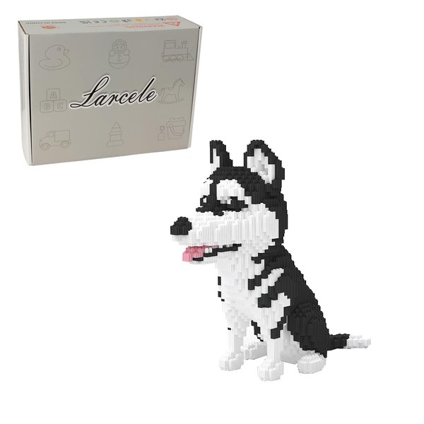 Larcele Dog Micro Building Blocks Animal Mini Building Toy Bricks,6478 Pieces KLJM-02 (Big Husky)