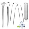 MORGLES Tongue Scraper, 4Pcs Tongue Cleaners Metal Tongue Scraper with Case for Adults Kids, Great for Oral Hygiene Reduce Bad Breath