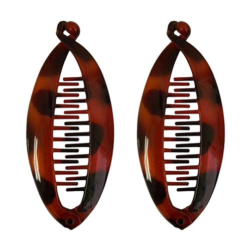 SET OF TWO Tortoise 3.5 Inch Mini Banana Clip Hair Clincher