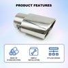 Stainless Steel Car Exhaust Tip, 2.5" to 3.3" Adjustable Car Decoration Chrome-Plated Finish Exhaust Tailpipe, Universal Car Exhaust Pipe Modification Tail Throat Tail Pipe (Silver #Straight)