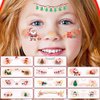 Coridy Christmas Temporary Tattoos Cartoon Face Tattoos Cute Blusher Face Makeup Kit for Women Kids