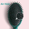 Reazana Blow Drying Detangling Brush Anti-Static Detangler Hair Brushes Fashion Massage Brush with Silicone Cushion Base Nylon Bristle Pins for Wet Dry All Hair Types Styling (Oval)