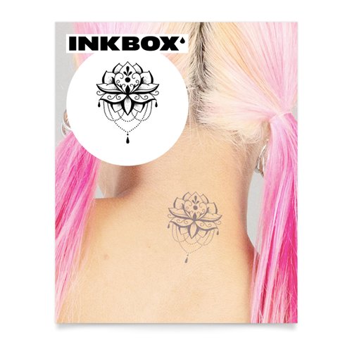 Inkbox Temporary Tattoos, Semi-Permanent Tattoo, One Premium Easy Long Lasting, Water-Resistant Temp Tattoo with For Now Ink - Lasts 1-2 Weeks, Decoraria, 3 x 3 in