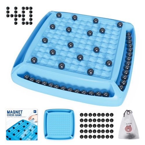Magnetic Game Chess, Magnet Chess Fun Family Games for Kids and Adults, Magnet Game with 40Pcs Magnet Game, Table Top Board Game for Game Night 2-4 Players
