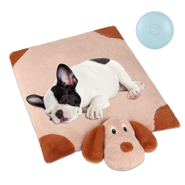 WEOK Heartbeat Puppy Toy, Dog Heartbeat Toy for Dog Anxiety Relief, Heartbeat Behavioral Aid Puppy Toy, Puppy Heartbeat Stuffed Animal, Dog Plush Toys for Dog Soother Cuddle Calming Sleeping