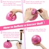 DLUGOPIS Sparkling Pink Mini Soccer Ball Size 2 Sport Ball for Toddlers PVC Backyard Outdoor Toys for Little Boys Girls Kindergarten Student