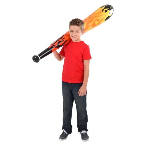54" Jumbo Fire Flame Inflatable Baseball Bat (1 Pack) Inflate Toy Perfect Party Favor Playground Fun Sport