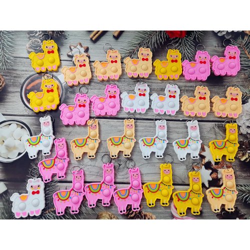 Roaqua 20 Packs Bulk Animal Fidget Mini pop Keychain，Friend Birthday Party Favors，Holiday Children Kids Students Summer Prize Gifts