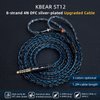 KBEAR ST12 Recessed 2Pin IEM Cable, in Ear Monitor Replacement Earphone Cable, 8 Core 4N OFC Silver-plated Headphone Extension Wire for KZ ZS10 PRO/ZSN PRO X/CCA CRA Earbuds Wired (Dark, 2PIN-C 3.5MM)