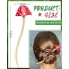 Taiyin 2 Pcs 2 Pcs Mushroom Hair Accessories Hair Sticks for Buns Mushroom Hair Clip (Red)