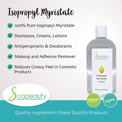 ISOPROPYL Myristate Cosmetic Grade for Soap Making, Fragrances, Shampoo, Creams & Lotion, Makeup & Adhesive Remover, Antiperspirants & Deodorants | 8 fl oz