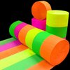 400 feet Glow Party Neon Streamer Decorations Glow Crepe Paper Streamers UV Reactive Fluorescent Neon Paper Streamers Glow in The Dark Party Supplies and Decorations Wedding Birthday Blacklight Party