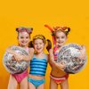 TURNMEON 5 Pack Sequins Beach Ball Jumbo Pool Toys Balls 16 Inch 24 Inch Giant Confetti Glitters Inflatable Clear Beach Ball Swimming Pool Water Beach Toys Summer Outdoor Party Favors for Kids Adults