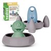 Haakaa Alien Explorers Baby Bath Toys, Food Grade Silicone Toddler Squirt Water Toys for Bathtubs/Swimming Pools/Beaches, Detachable Mold Free Floating Tub Toys for Kids Ages 1-3 (Tympani+Rocket)