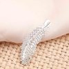 YienDoo Crystal Feather Hair Clip Barrette Silver Sparkling Rhinestone Feather Hairpin Barrette Non-Slip Elegant Duckbill Clip Bridal Barrettes Head Clip Wedding Headwear Accessories for Women Girls