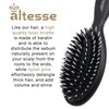 Altesse 8907 Natural Bristle Hair Brush Detangler Brush Medium Air Cushion Matte Black Handle with 7 Rows of Black Boar Bristle and Nylon Hairbrush for Thick Hair Styling and Detangling Made in France