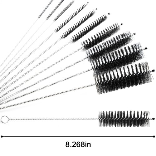 LoveInUSA Bottle Cleaning Brushes, 8.2 Inch Nylon Tube Brush Set Small Straw Cleaner Brush Nylon Pipe Tube Cleaner for Sippy Cup, Tumbler, Water Bottle, Set of 10pcs