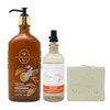 Bath & Body Works Aromatherapy Orange + Ginger Body Lotion and Essential Oil Mist Gift Set Bundle with a Natural Oats Bar Soap - Full Size