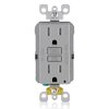 Leviton GFCI Outlet, 15 Amp, Self Test, Tamper-Resistant with LED Indicator Light, Protection from Electric Shock and Electrocution, GFTR1-GY, Gray
