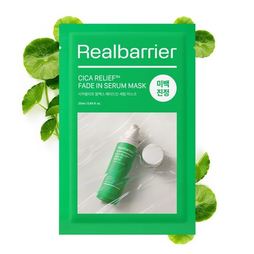 Real Barrier Cica Relief Rx Fade In Serum Mask 0.84 Fl Oz 10ea,Intensive Soothing Serum Mask with Hyaluronic Acid & Centella Asiatica, Hydrating Mask for Sensitive, Irritated Skin, Korean Skincare