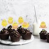 Chick Dessert Cupcake Topper,18pcs Farm Animal Baby Shower Children Birthday Party Decorations,Little Chick Sign Kids Easter Party Favors