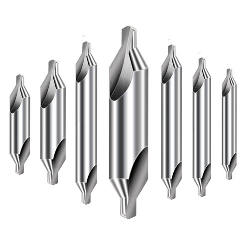 Aleric Center Drill Bits Set - High Speed Steel Center Drill Bits Kit Countersink Tools for Lathe Metalworking, 7 pcs 60-Degree Angle Center Drill Bits in Size 1.0 1.5 2.0 2.5 3.0 4.0 5.0