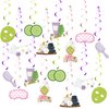 Spa Hanging Swirls, Spa Themed Hanging Swirls for Girls, Spa Birthday Ceiling Decorations, Makeup Party Hanging Decorations,Slumber Party Decor, Spa Party Decorations, 16Pcs