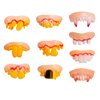 Vedozo Fun Fake Teeth, 10 PCS False Rotten Teeth Vampire Fangs Dentures Teeth Ugly Joke Teeth Props for Halloween Costume Party Funny Gag Gift by Giveme5, Yellow