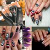 5D Halloween Nail Art Sticker Embossed Horror Ghost Nail Decals Flame Skull Self-Adhesive Nail Sticker Spider Web Bat Evil Eye Nail Design Stickers Scary Skeleton Devil Nail Supplies for Women 8Sheets
