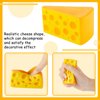 Chivao 4 Pcs Cheese Stress Toy Yellow Fake Cheese Anxiety Relieve Cheese Toy Release Stress Block of Cheese Toy Elastic Foam Cheese Block Gifts for Christmas
