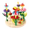Wooden Flower Garden Building Toys for Kids, STEM Educational Activity Preschool Kit Gift for Boys Girls Age 3 4 5 6 7 Years Old, Stacking Game for Toddlers Build a Bouquet Pretend Play Set