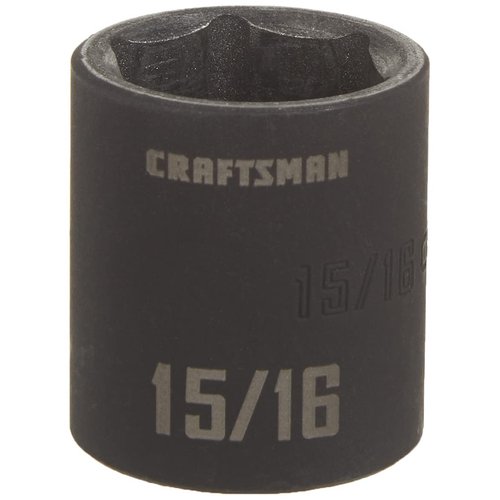 CRAFTSMAN Shallow Impact Socket, SAE, 1/2 Inch Drive, 15/16 Inch, 6 Point (CMMT15857)