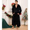 Vulcanodon Mens Robe Big and Tall with Hood,Full Length Plush Robe for Men Long Fleece Bathrobe(BLACK, L/XL)