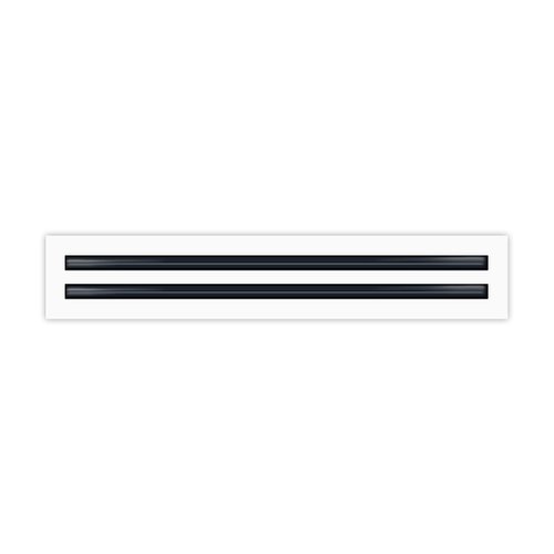 BUILDMART - 24" Linear Slot Diffuser - (2 Slot) Double Slot - White Decorative Air Vent - Modern AC Vent Cover for Ceiling, Walls & Floors - Texas Buildmart