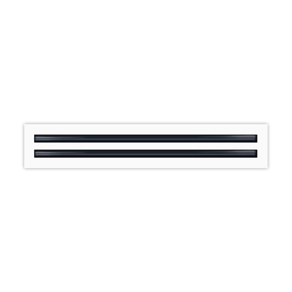 BUILDMART - 24" Linear Slot Diffuser - (2 Slot) Double Slot - White Decorative Air Vent - Modern AC Vent Cover for Ceiling, Walls & Floors - Texas Buildmart