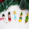 JOYIN 202 Pcs Christmas Wooden Beads Craft Kit, DIY Wood Bead Printed Ornaments Make Snowman, Santa Claus, Angel, Nutcracker, Tree for Christmas Hanging Decoration Holiday Xmas Art Activities for Kids