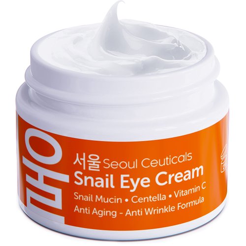 SeoulCeuticals Korean Snail Mucin Eye Cream - 97.5% Snail Filtrate K Beauty Anti Aging Under Eye ...