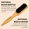 2PCS Boar Bristle Hair Brush Slick Back Hair Brush for Sleek Ponytail Bun & Smoothing Baby Hairs- Soft Medium Smoothing Hairbrush to Style,Polish & Lay Hair Down Flat- Wooden Hair Brush for Men Women