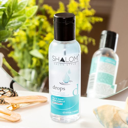 SHALOM Drops Hair Serum with Vitamin E, Smoothes and Shines Hair, Silk & Shine, 4 fl oz